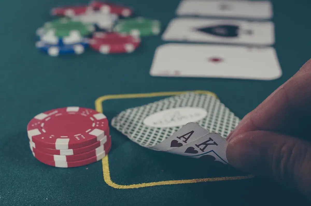 Poker cards and gaming chips