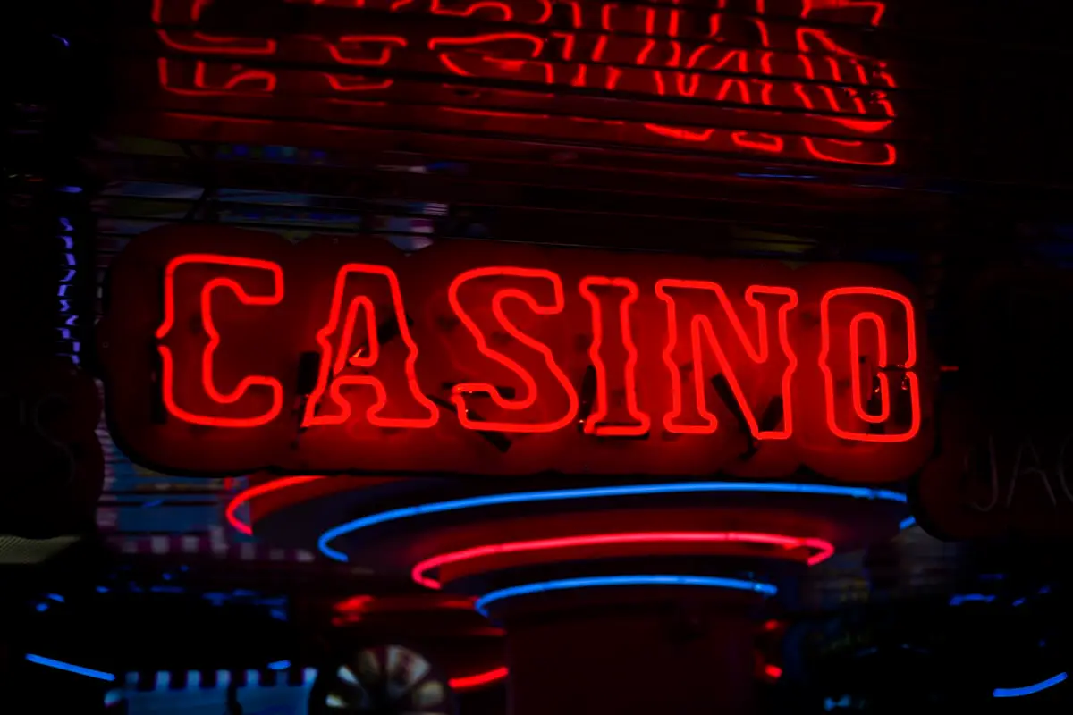 Casino sign and entrance lighting