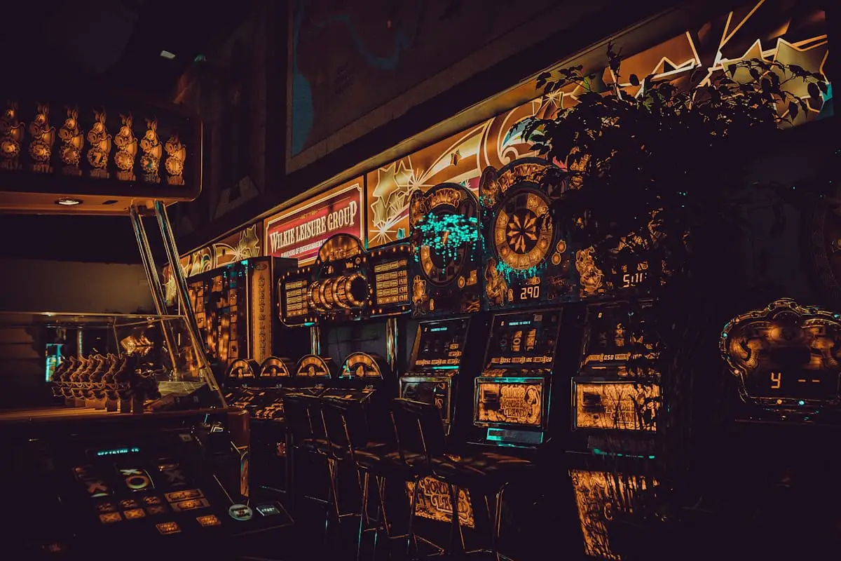 Gaming machines in an entertainment area