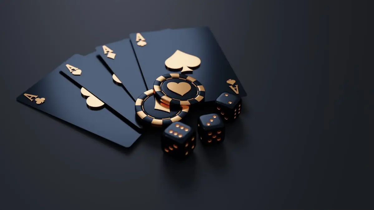 Playing cards and casino chips